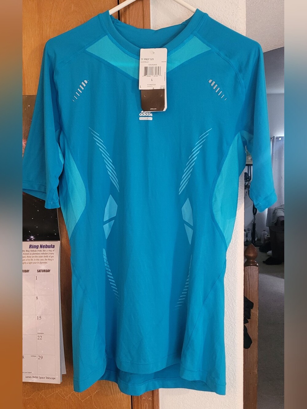 Adidas Bright Teal Techfit Athletic Tee